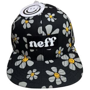 Neff Hat Cap Snap Back Daisy Flower Smiley Face Graphic Streetwear Mens NWT